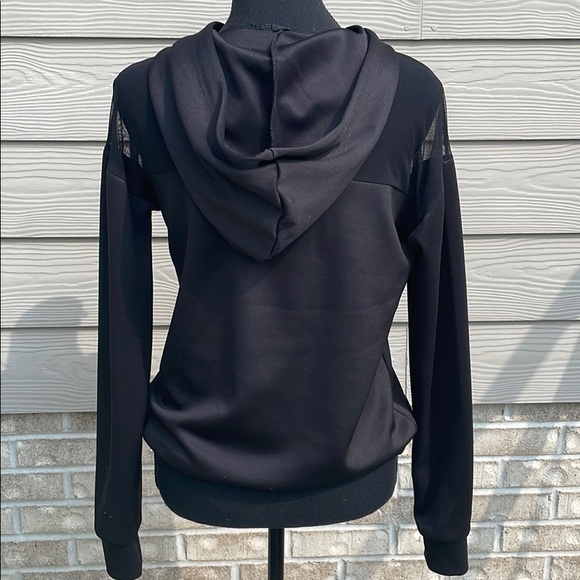 Black Sheer Top Hoodie - Picture 3 of 3